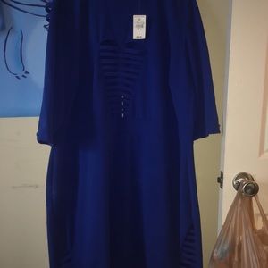Blue plus seize cage front and sleeves dress